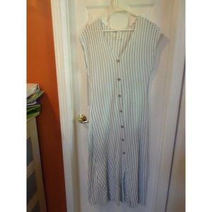 Caution To The Wind Women's Shirt Dress  Medium Beachy Boho Lightweight Striped